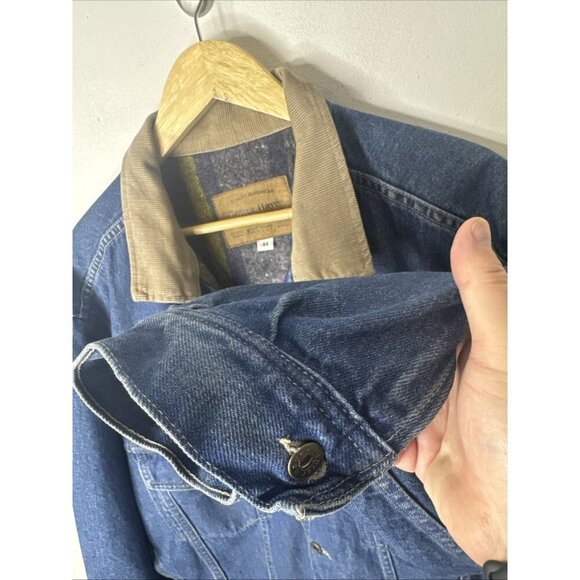 Denver Hayes Denim Jacket 44 Corduroy Collar Blanket Lined Vintage Workwear - Picture 3 of 9